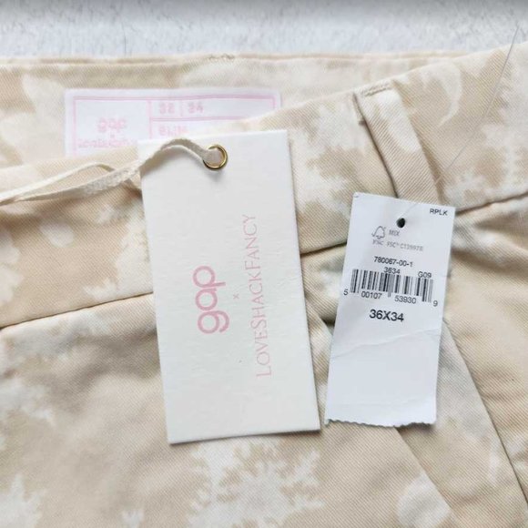 New men's 31x32 36x34 LoveShackFancy x Gap floral modern khakis pants slim fit - Picture 6 of 12